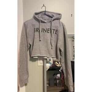 Brunette the label crop grey sweater size small